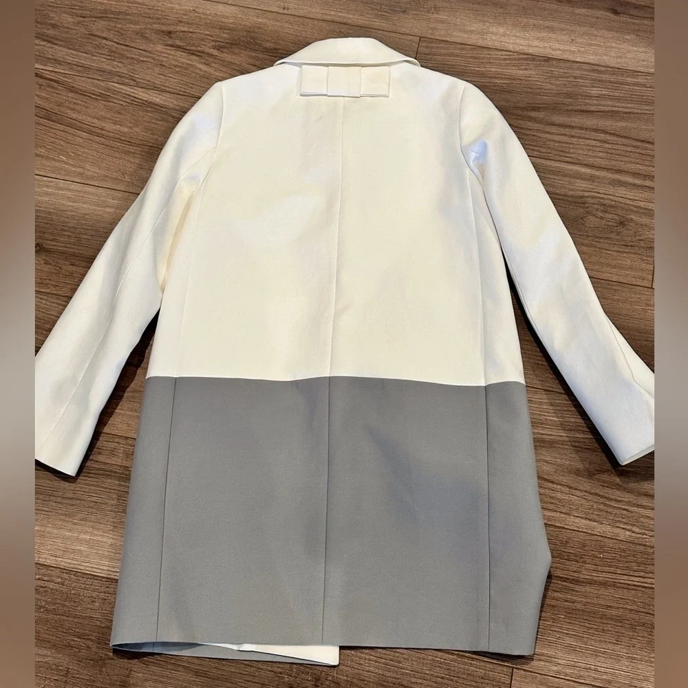 Kate Spade New York Monaco Shipley White and Gray Trench Coat
